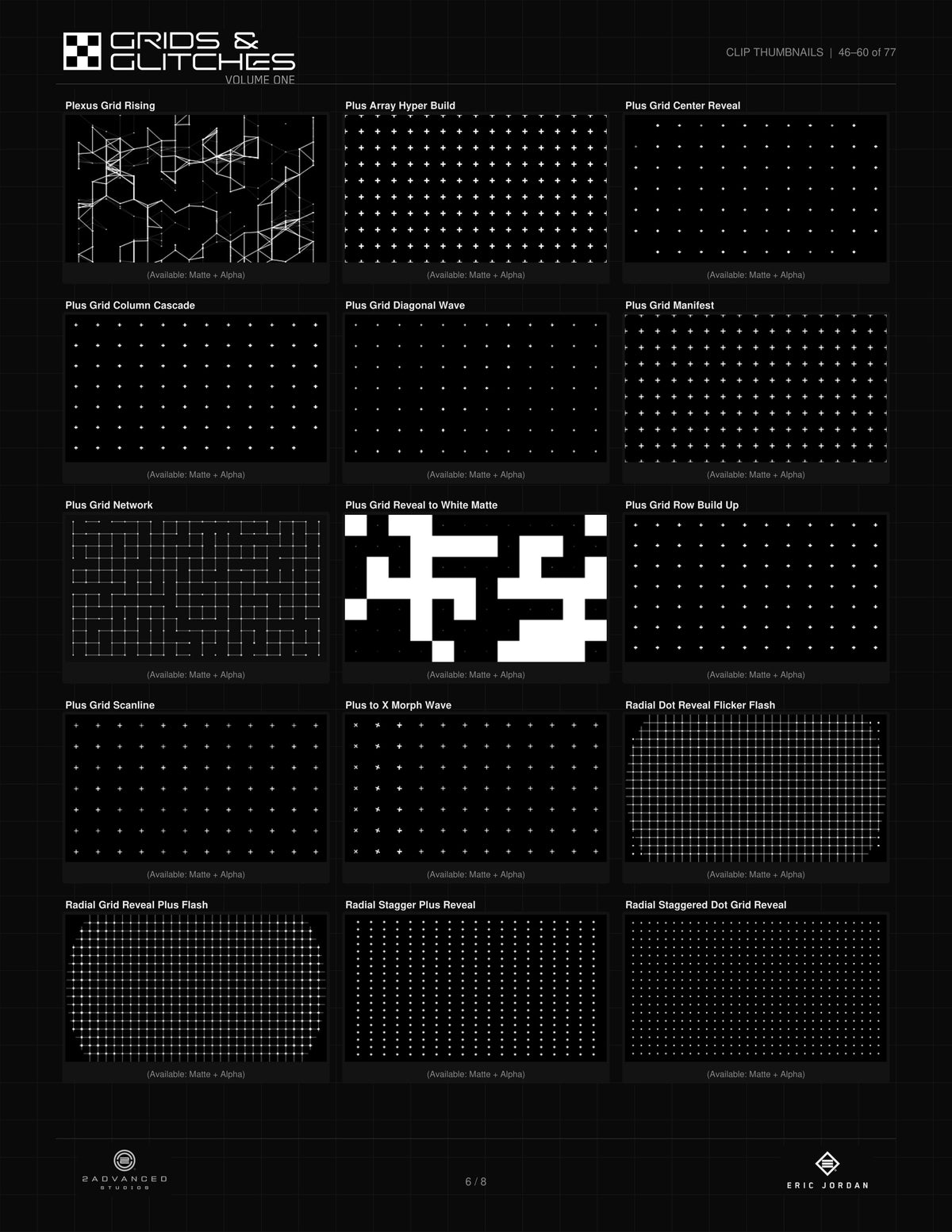 Grids & Glitches Volume 1 - clip thumbnails 46 to 60