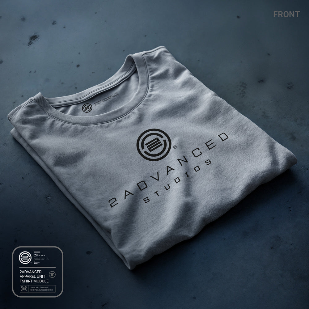 2Advanced Heathered Gray T-Shirt w/ Black Logo on Front