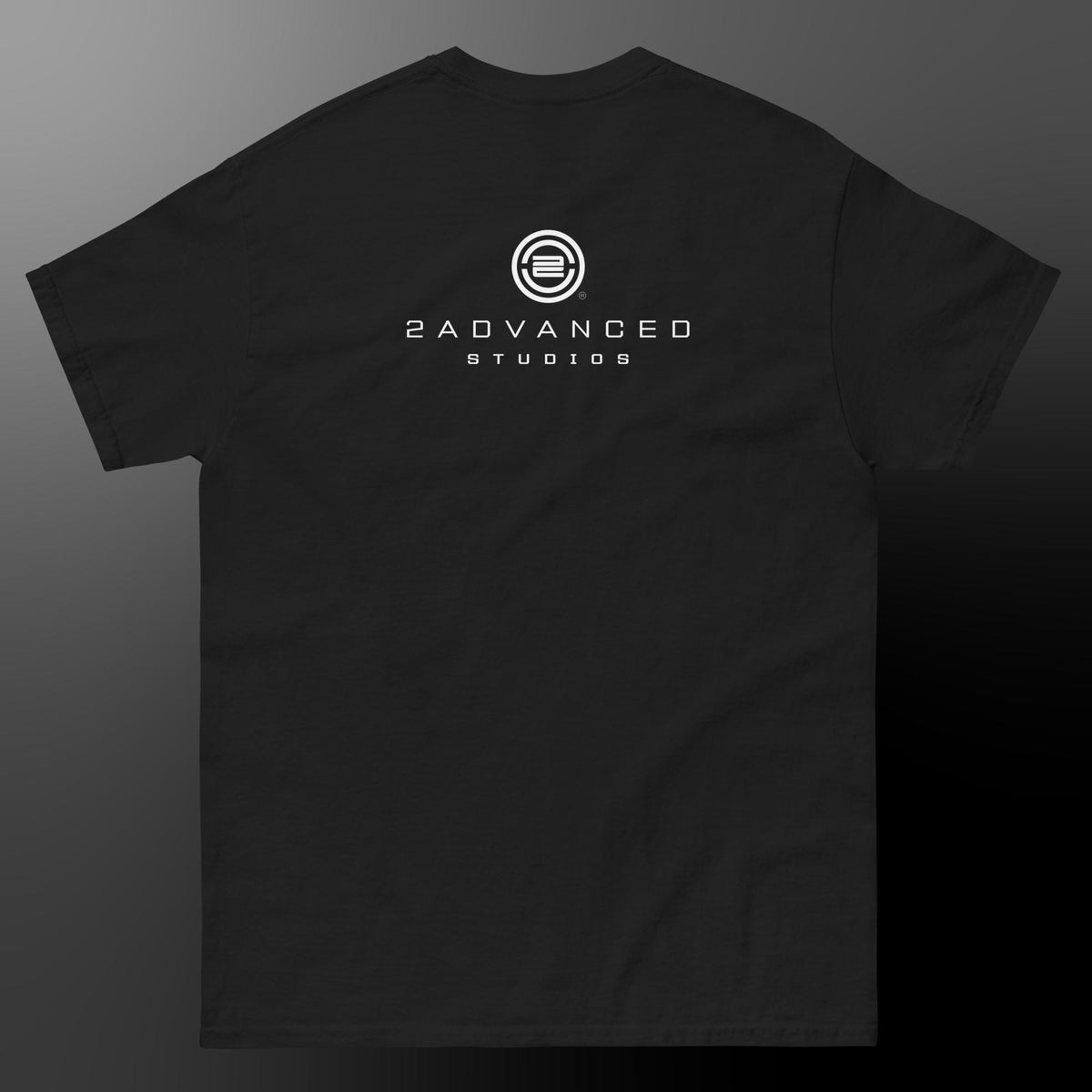 2Advanced Classic Dark T-Shirt w/ Pocket Logo & Full Logo on Back (Unisex)