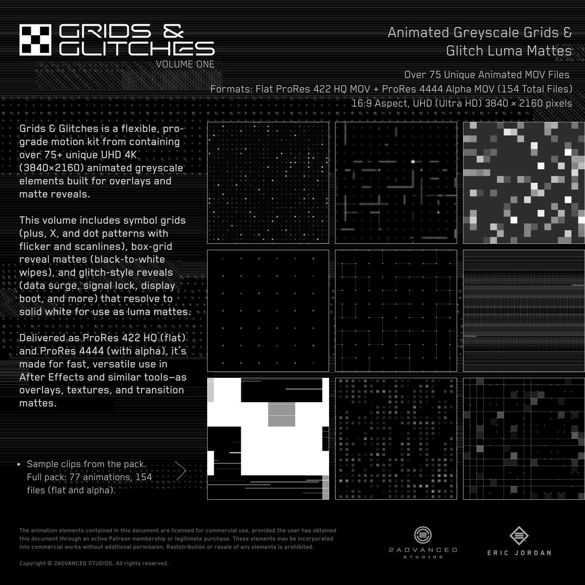 Grids & Glitches Motion Kit Volume 1 - sample clip catalog