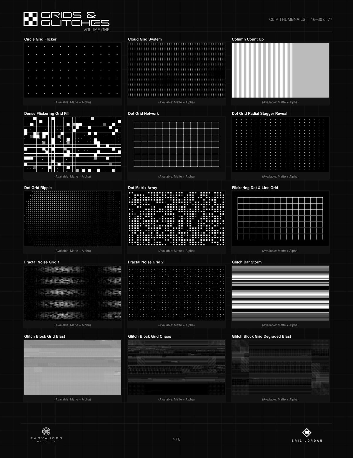 Grids & Glitches Volume 1 - clip thumbnails 16 to 30