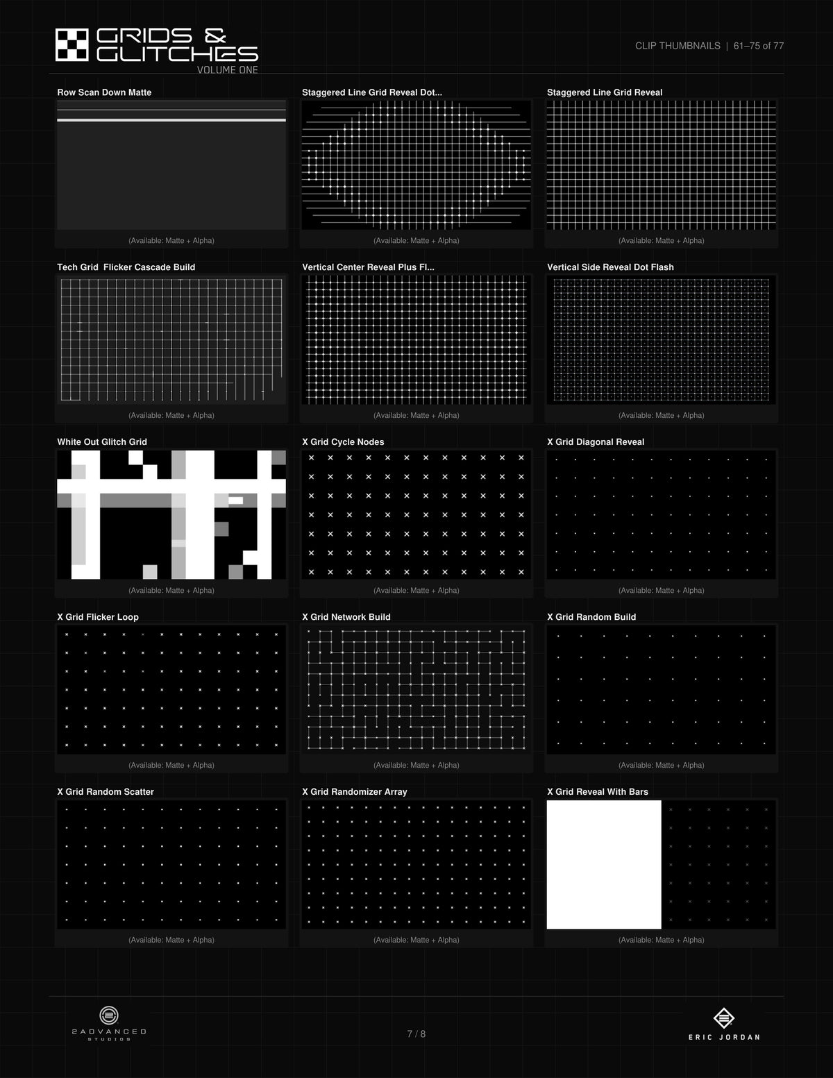 Grids & Glitches Volume 1 - clip thumbnails 61 to 75