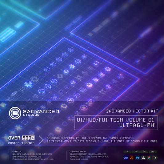 UI/HUD/FUI Tech Volume 1: "Ultraglyph©"