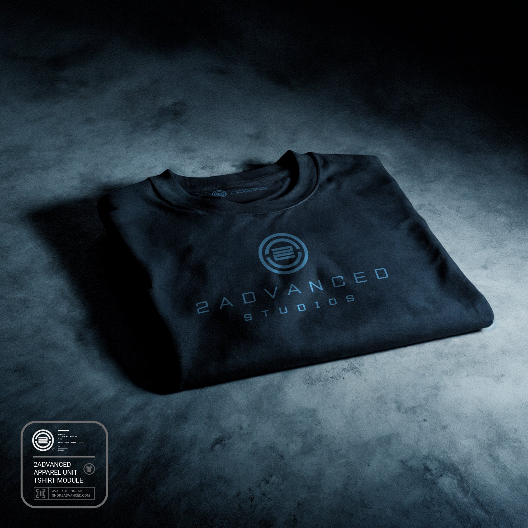 2advanced Classic Dark T-shirt w/ Colored Logo on Front, Tagline on Back (Unisex)