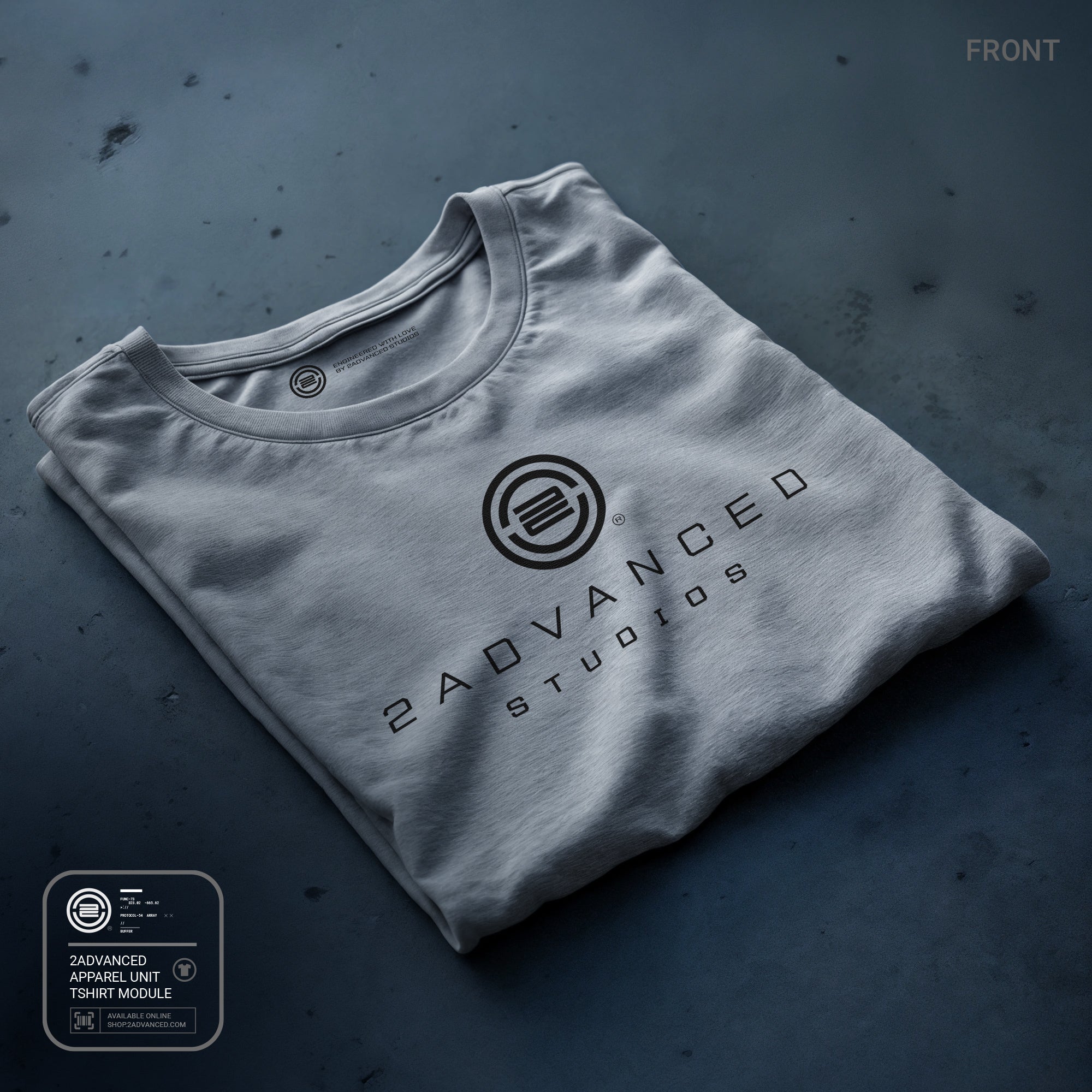 2Advanced Heathered Gray T-Shirt w/ Black Logo on Front